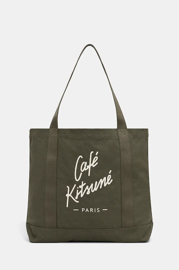 Café Kitsuné torba bawełniana Tote tekstylny zielony CKNU05101WW9001