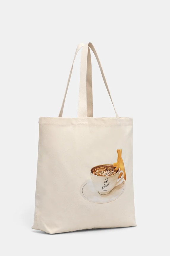 Café Kitsuné torba bawełniana Cappuccino Tote PU05108WB0013 beżowy AW25