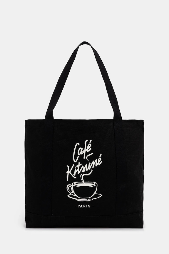 Café Kitsuné torba bawełniana Coffee Cup Tote tekstylny czarny CKMU05102WW9001