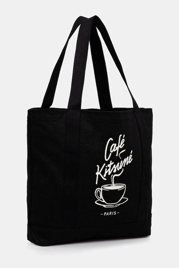 Café Kitsuné torba bawełniana Coffee Cup Tote CKMU05102WW9001 czarny AW25