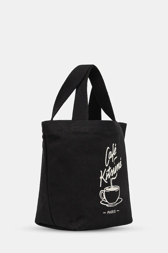 Café Kitsuné cotton bag Coffee Cup Mini Tote CKNU05107WW9001 black AW25