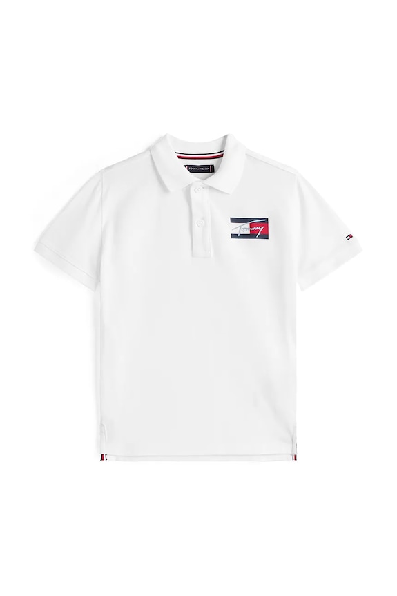 Pamučna polo majica Tommy Hilfiger KB0KB09711.9BYA bijela AW25