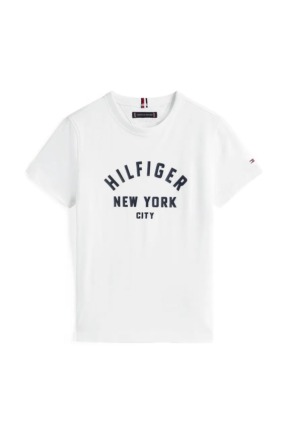 Tommy Hilfiger t-shirt bawełniany dziecięcy KB0KB09800.9BYA biały AW25