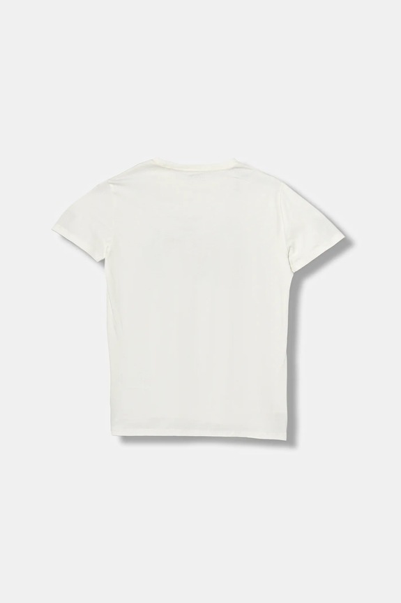 Guess t-shirt bawełniany dziecięcy L5YI44.KBW41.9BYA beżowy AW25