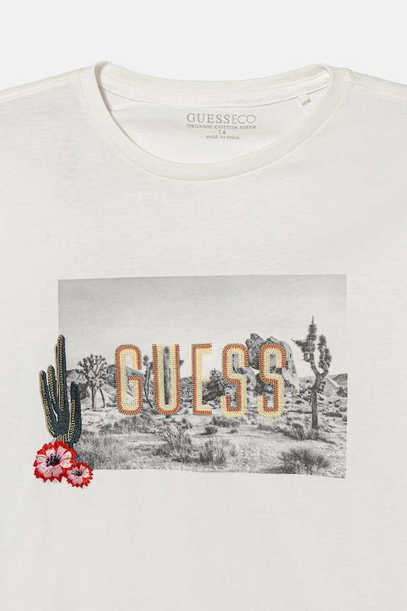 Chłopiec Guess t-shirt bawełniany dziecięcy L5YI44.KBW41.9BYA beżowy
