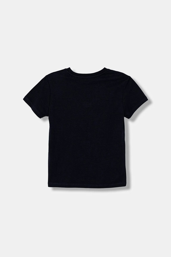 Guess t-shirt bawełniany dziecięcy N5YI20.K8HM4.9BYA granatowy AW25
