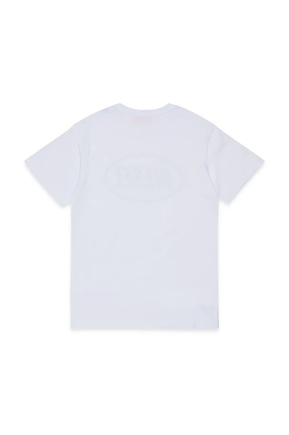 Dječja pamučna majica kratkih rukava Diesel TUNDRA T-SHIRT J02464 bijela AW25