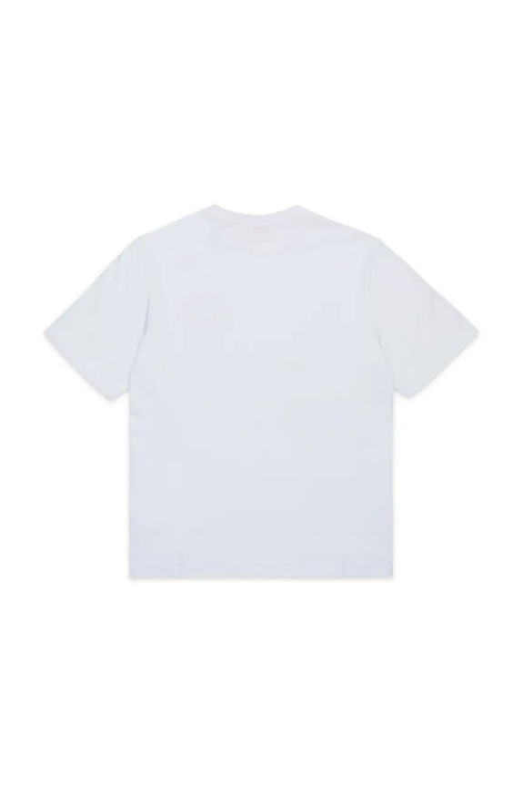 Detské bavlnené tričko Diesel TPATCH OVER T-SHIRT J02469 biela SS26