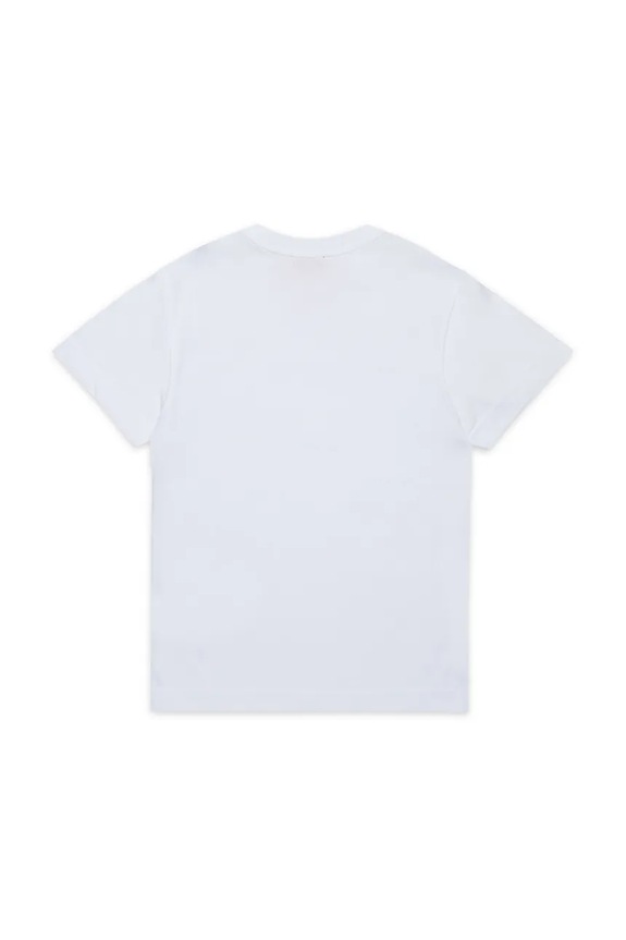 Dječja pamučna majica kratkih rukava Diesel TADJUSTK14 T-SHIRT J02475.00YI9 bijela SS26