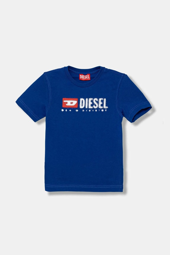 Dječja pamučna majica kratkih rukava Diesel TADJUSTK14 T-SHIRT print plava J02475.00YI9