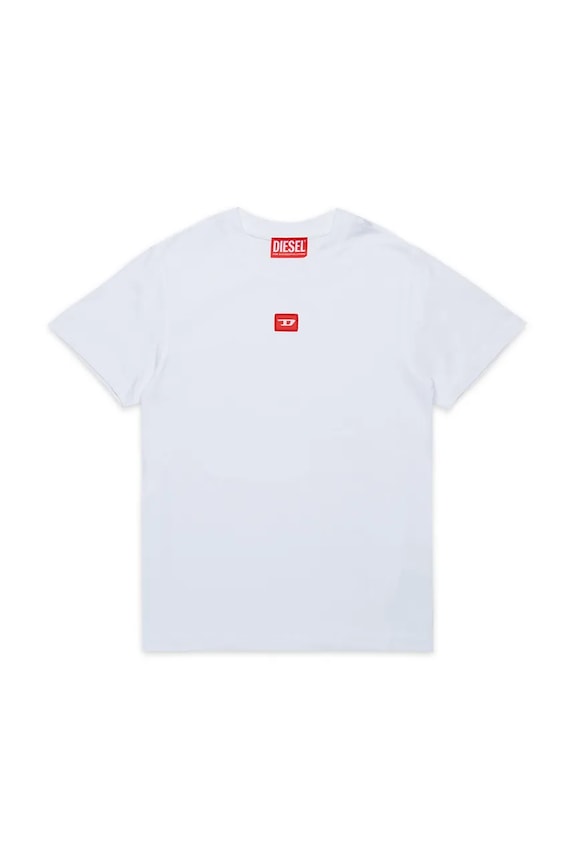 Dječja pamučna majica kratkih rukava Diesel TXDIEGO T-SHIRT natpis bijela J02501