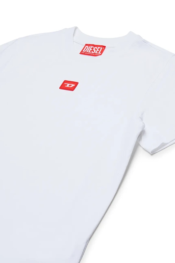 Dječaci Dječja pamučna majica kratkih rukava Diesel TXDIEGO T-SHIRT J02501 bijela