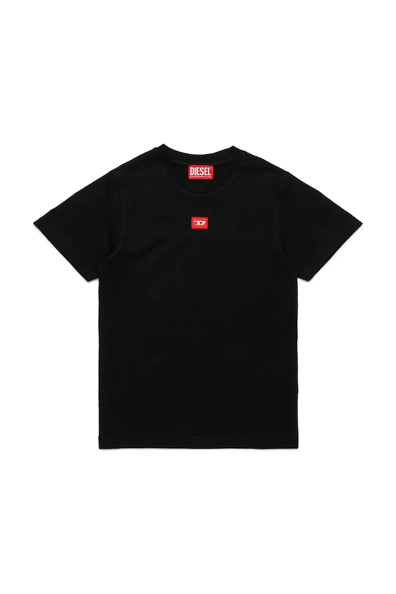 Dječja pamučna majica kratkih rukava Diesel TXDIEGO T-SHIRT natpis crna J02501