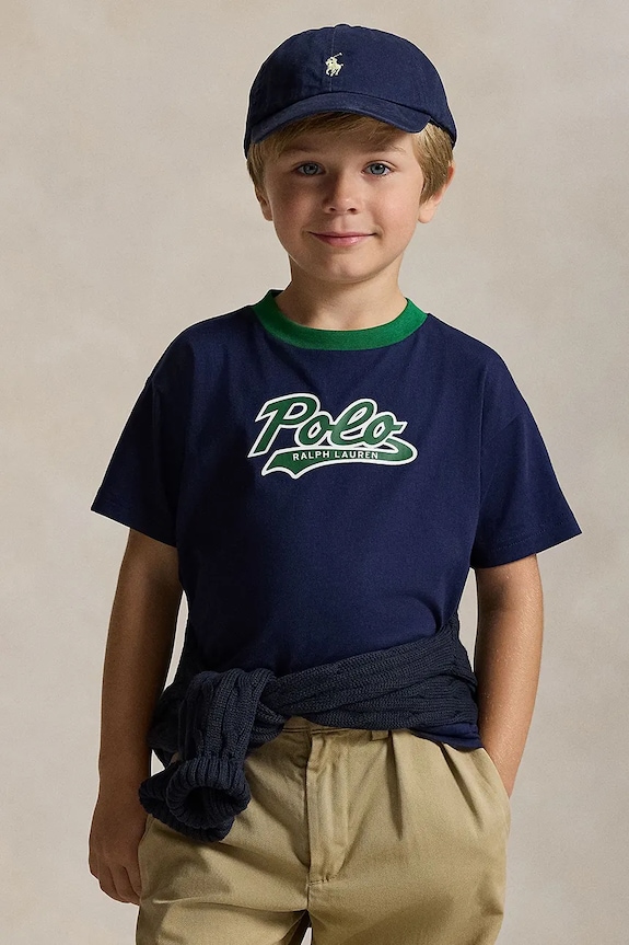 Polo Ralph Lauren t-shirt in cotone per bambini cotone blu navy 322P02588001