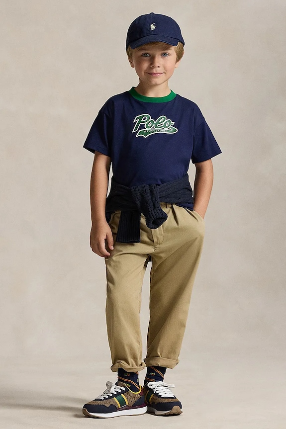 Polo Ralph Lauren t-shirt in cotone per bambini blu navy 322P02588001