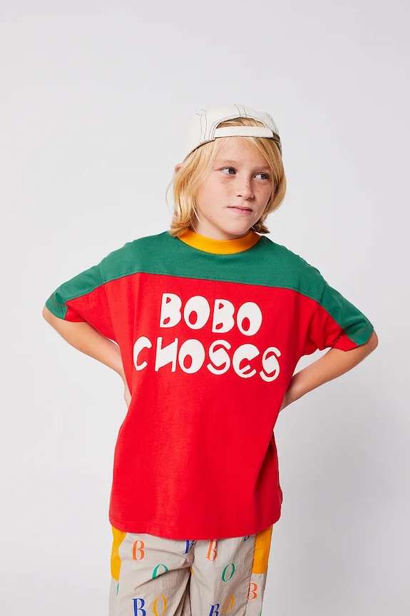 Detské bavlnené tričko Bobo Choses 225AC133 červená