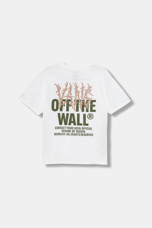 Vans gyerek póló Metal Wall SS pamut fehér VN000R03WHT1