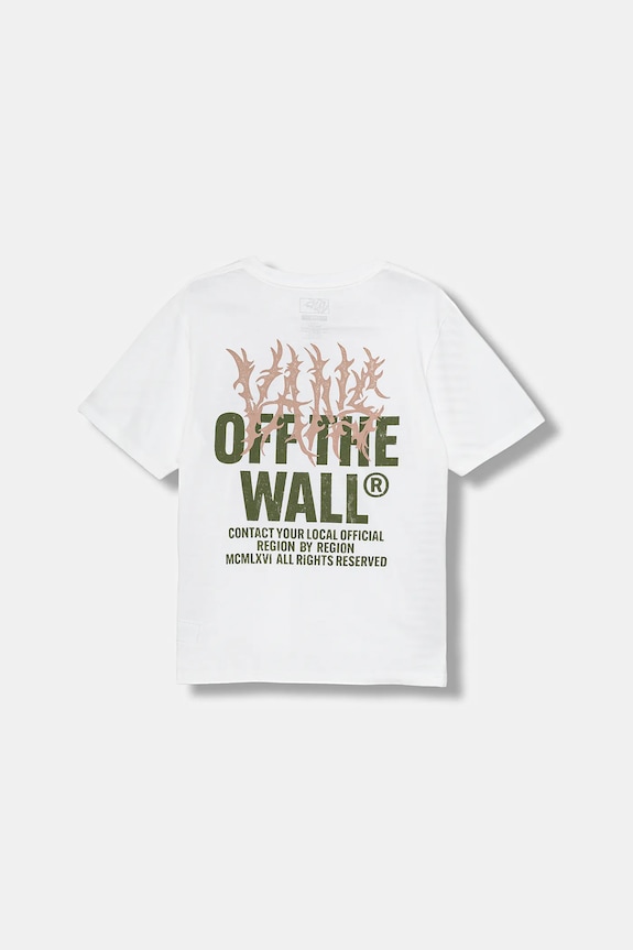 Vans gyerek póló Metal Wall SS pamut fehér VN000R03WHT1