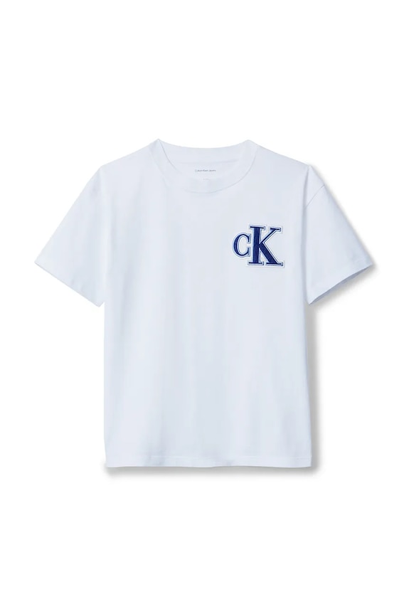 Calvin Klein Jeans gyerek pamut póló IB0IB02584.9BYA fehér AW25