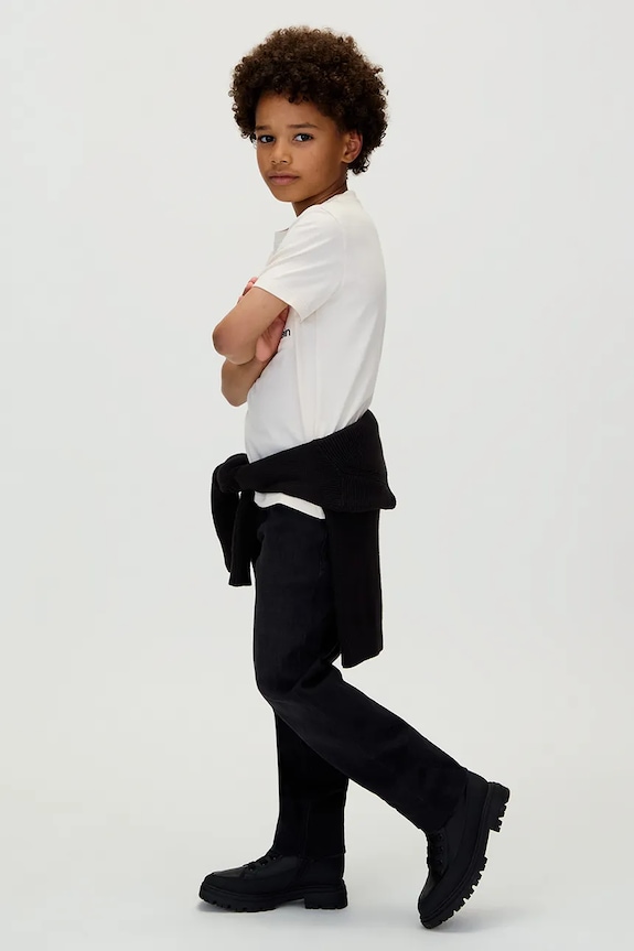 Dječja pamučna majica kratkih rukava Calvin Klein Jeans bijela IB0IB02588.9BYA