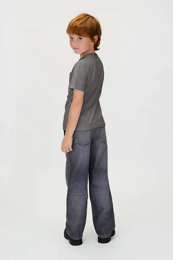 Dječja pamučna majica kratkih rukava Calvin Klein Jeans siva IB0IB02588.9BYA