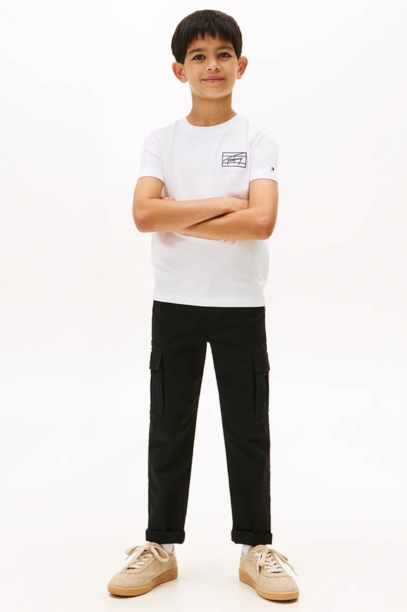 Tommy Hilfiger tricou de bumbac pentru copii alb KB0KB09932.128.176.9BYA