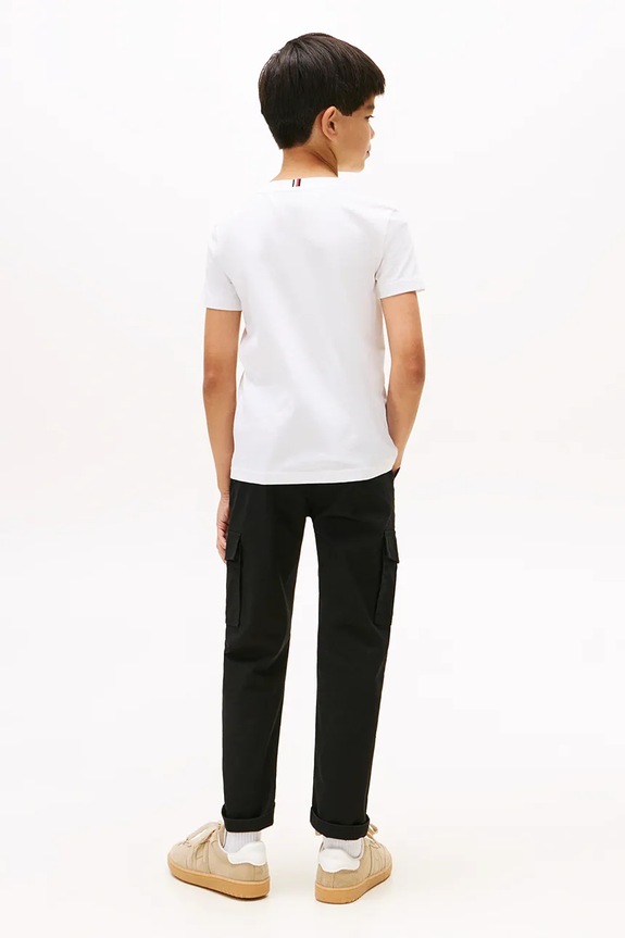 Tommy Hilfiger tricou de bumbac pentru copii KB0KB09932.128.176.9BYA alb
