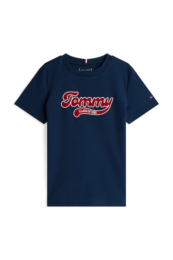 Tommy Hilfiger t-shirt bawełniany dziecięcy KB0KB10118.128.176.9BYA granatowy AW25