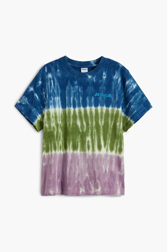 Desigual t-shirt bawełniany dziecięcy 25WBTK04 niebieski AW25