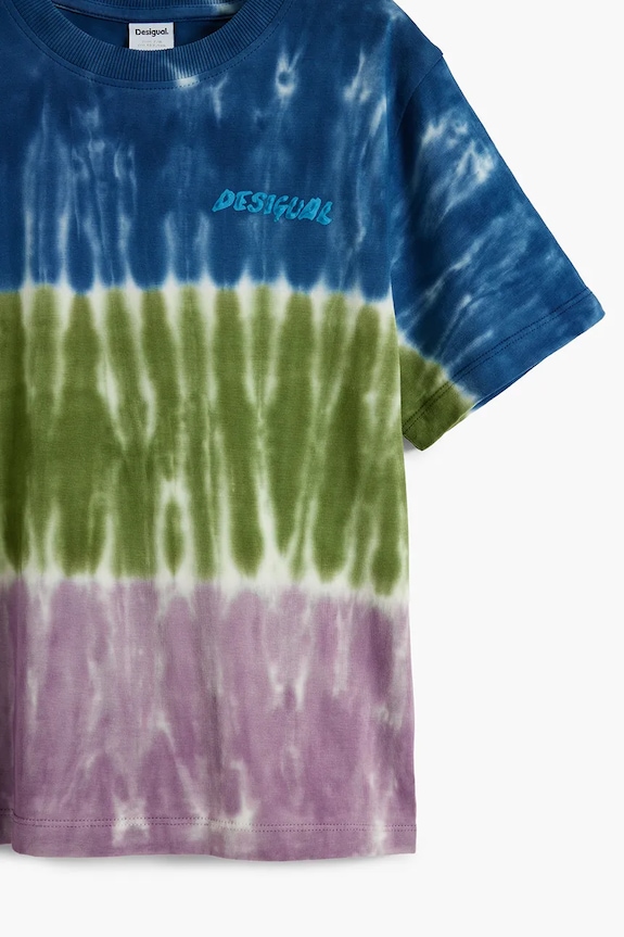 Desigual t-shirt bawełniany dziecięcy niebieski 25WBTK04