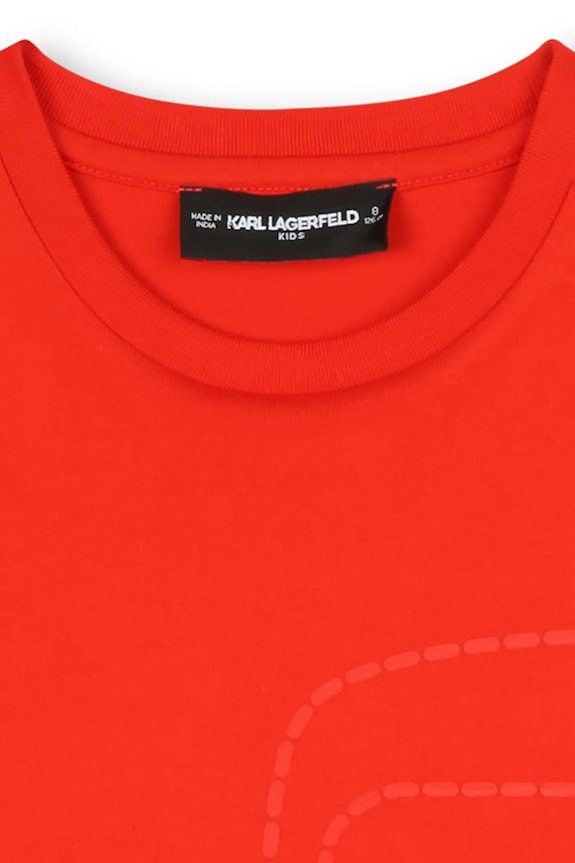 Chlapec Detské bavlnené tričko Karl Lagerfeld Z30959.114.150 červená