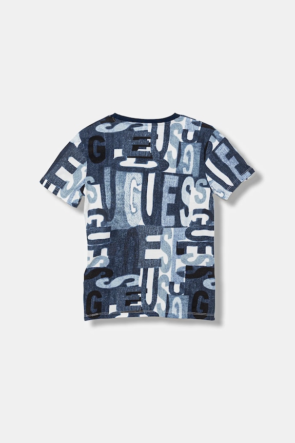 Guess t-shirt bawełniany dziecięcy L5BI05.I3Z14.9BYA niebieski AW25