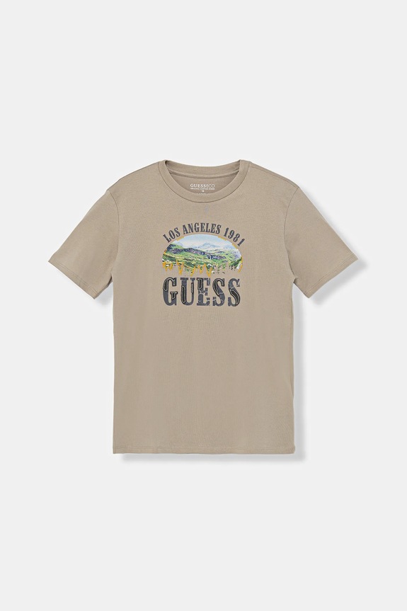 Дитяча бавовняна футболка Guess бавовна бежевий L5BI24.I3Z14.9BYA