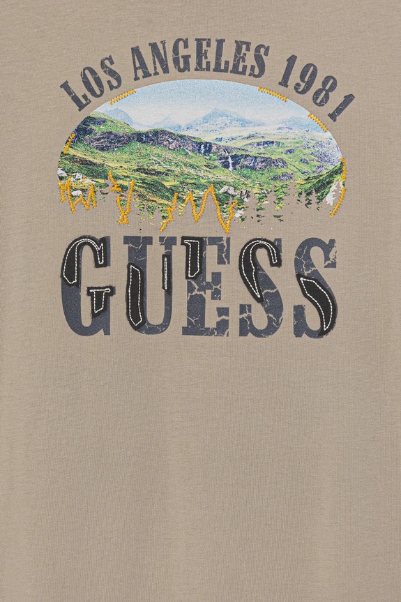 Хлопчик Дитяча бавовняна футболка Guess L5BI24.I3Z14.9BYA бежевий