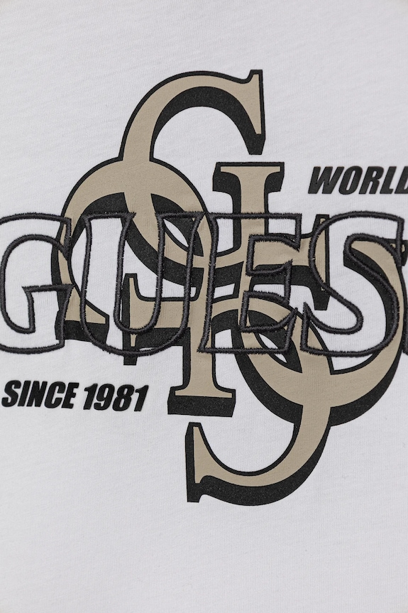 Αγορίστικα Παιδικό βαμβακερό μπλουζάκι Guess L5BI37.I3Z14.9BYA λευκό