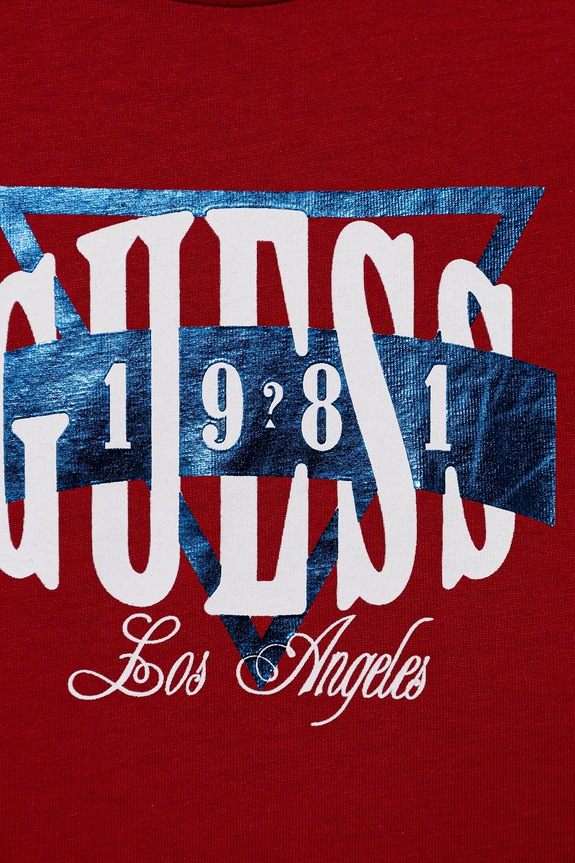 Chłopiec Guess t-shirt bawełniany dziecięcy N5BI00.I3Z14.9BYA czerwony