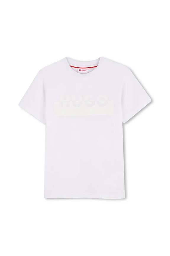 HUGO tricou de bumbac pentru copii print alb G00433.114.150