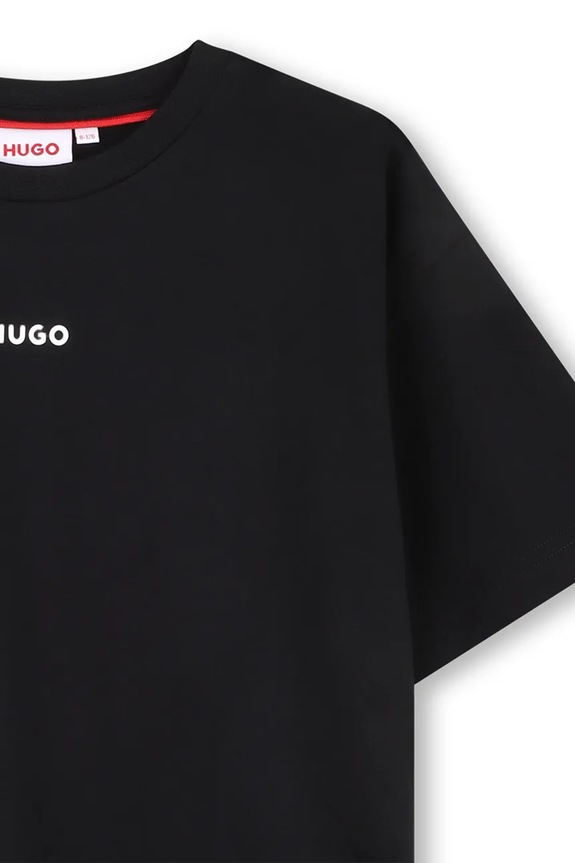 Chłopiec HUGO t-shirt bawełniany dziecięcy G00434.162.174 czarny