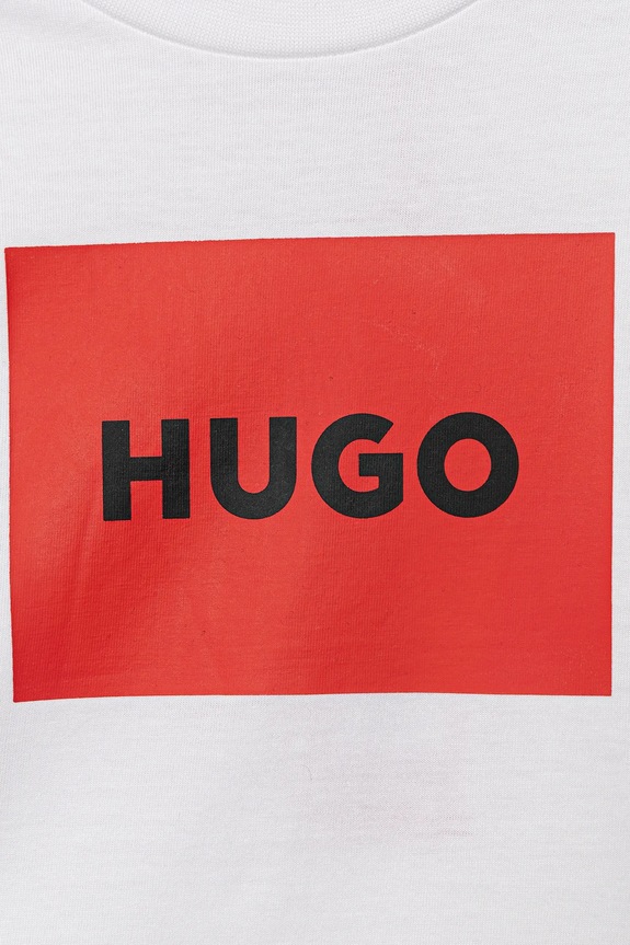 Момче Детска памучна тениска HUGO G00572.102.108 бял