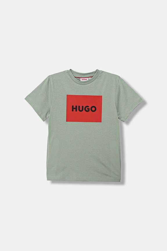 HUGO tricou de bumbac pentru copii print verde G00572.114.150