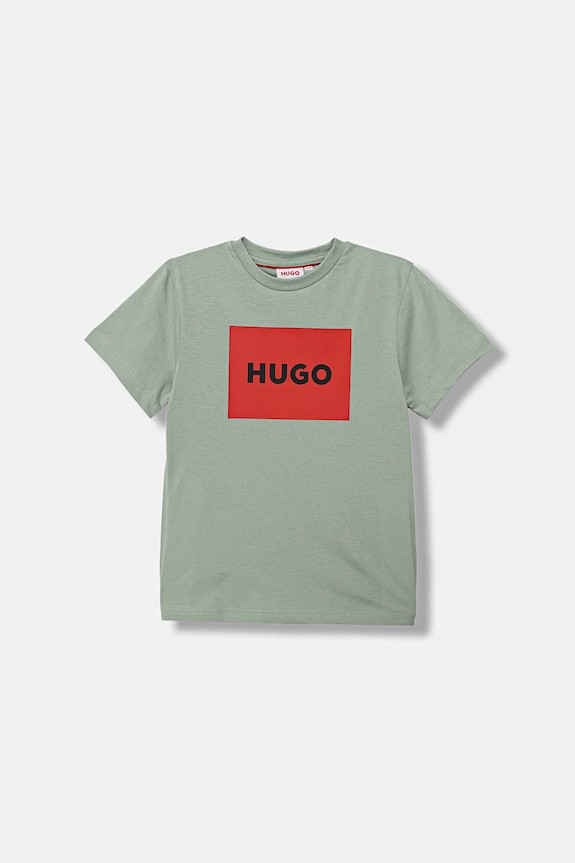 HUGO tricou de bumbac pentru copii print verde G00572.114.150