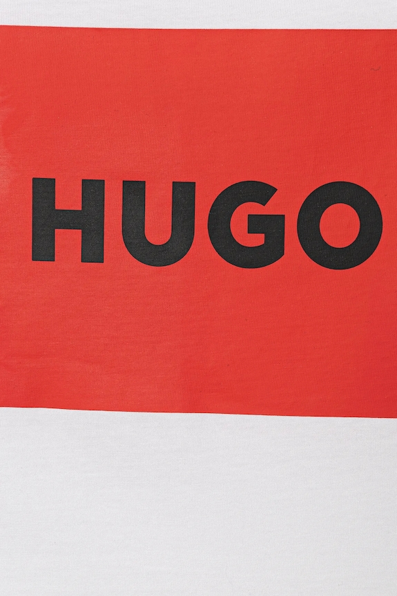Момче Детска памучна тениска HUGO G00572.162.174 бял