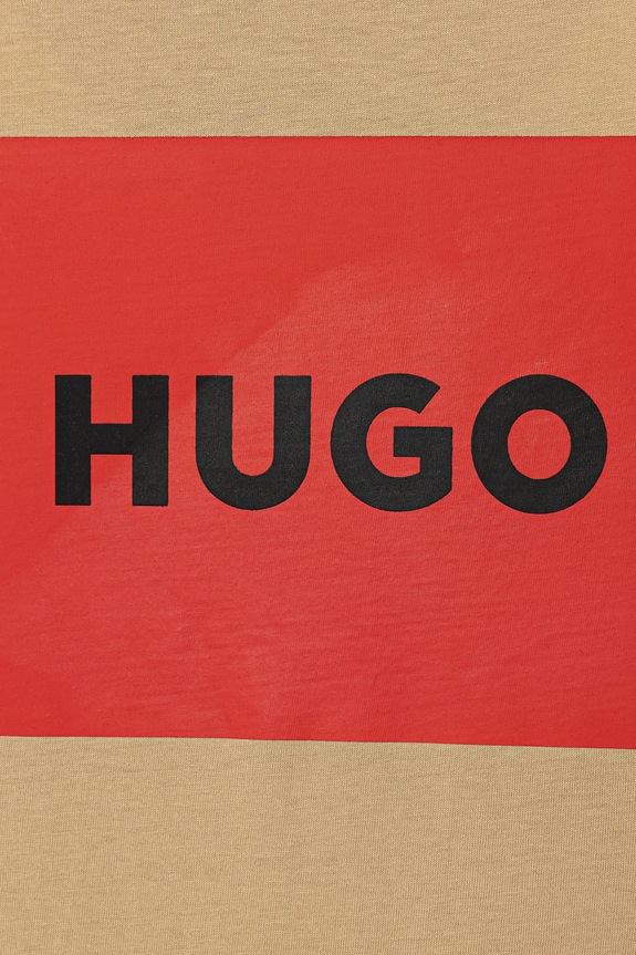 Chłopiec HUGO t-shirt bawełniany dziecięcy G00572.162.174 beżowy