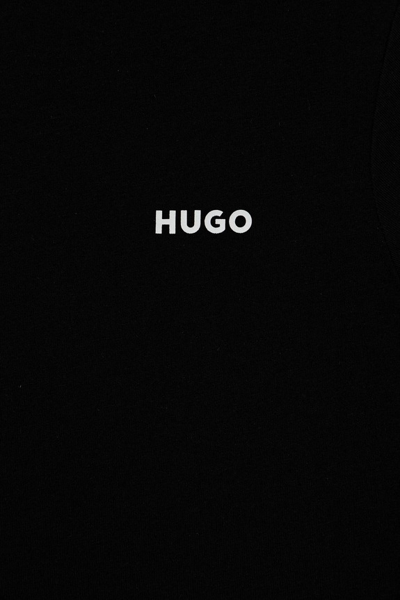Παιδικό βαμβακερό μπλουζάκι HUGO 2-pack μαύρο G00573.114.150