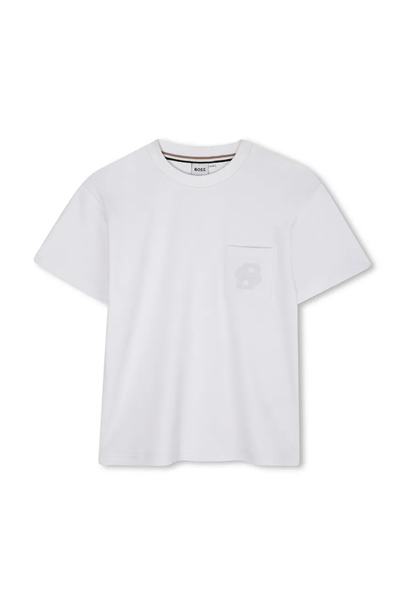 BOSS t-shirt bawełniany dziecięcy J52377.114.150 biały AW25