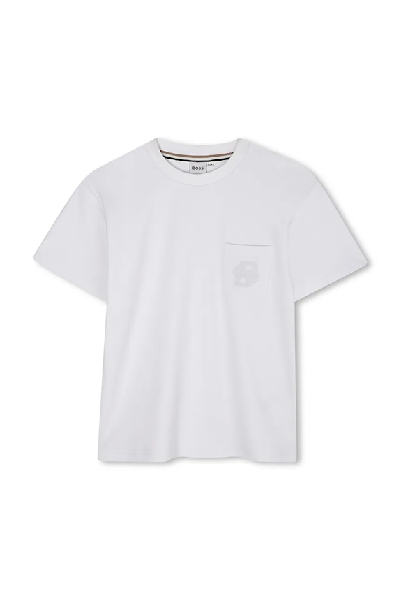 BOSS t-shirt bawełniany dziecięcy J52377.162.174 biały AW25