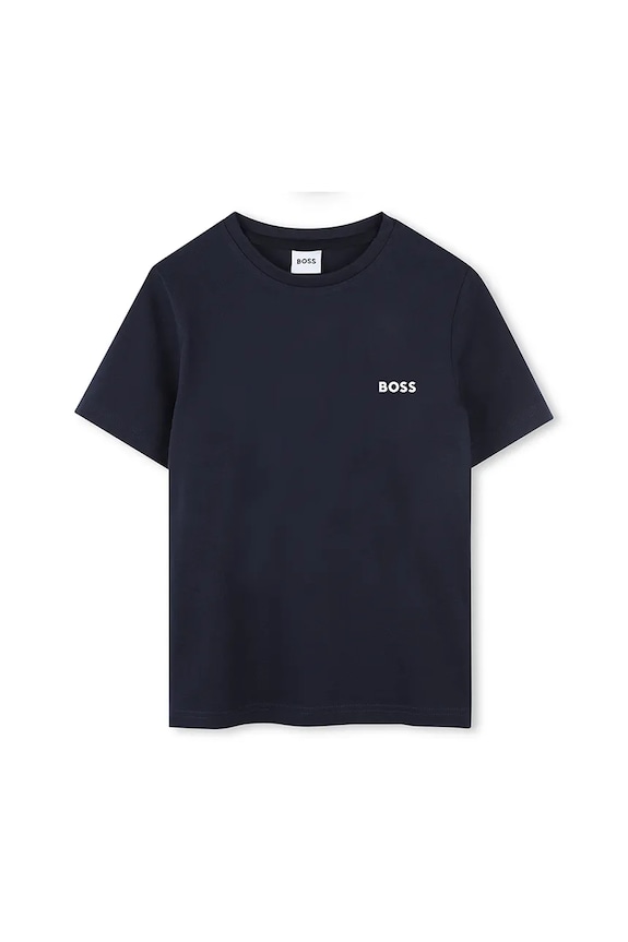 Chłopiec BOSS t-shirt bawełniany dziecięcy J52680.114.150 granatowy