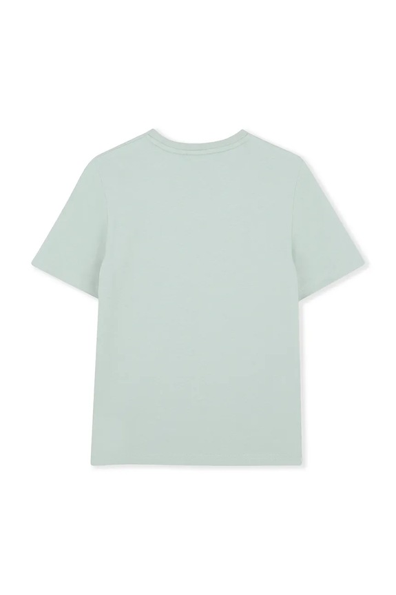 BOSS t-shirt bawełniany dziecięcy J52711.114.150 turkusowy SS26