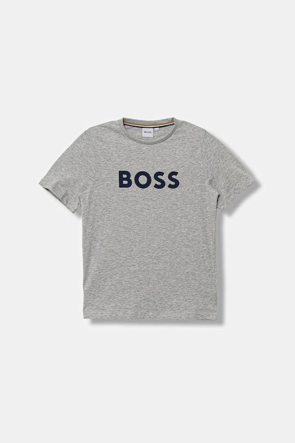 BOSS t-shirt bawełniany dziecięcy nadruk szary J52711.114.150