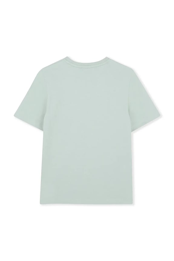 BOSS t-shirt bawełniany dziecięcy J52711.162.174 turkusowy SS26